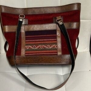 Chic Red and Brown Women's Tote Bag
